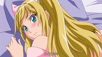 [Хентай субтитры]Когда она переоделась в костюм кошечки 1серия