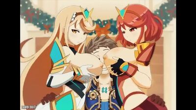Mythra x Pyra - NSFW; gif; animation; big tits; big boobs; 3D sex porno hentai; [Xenoblade Chronicles 2]