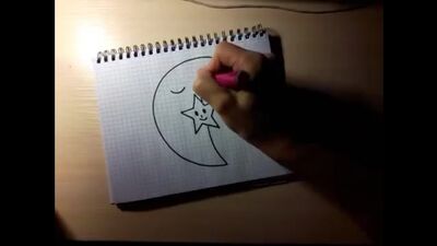Нарисовать луну и звезду