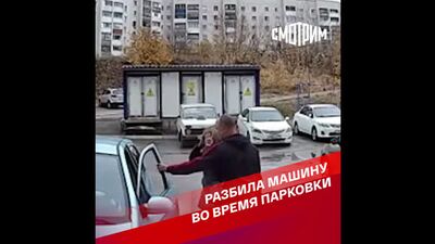 Разбила машину во время парковки