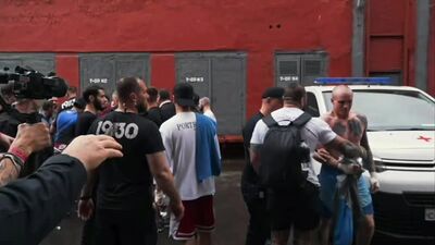 Артур "АКАБ" Кулинский потасовка/драка с Абубакар "Добряк" Мамедов после боя (Hardcore Fighting / Бои на голых кулаках)