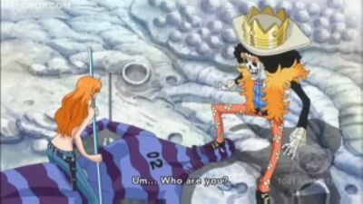 Ван Пис - Брук встал на лицо Зеоса\One Piece - Brook steps on Zeos face