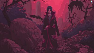 Итачи Учиха в черном плаще из Наруто - живые обои для Wallpaper Engine