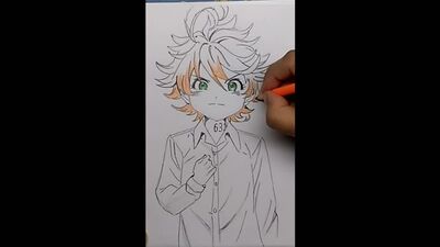 Как нарисовать Эмму из аниме Обещанный Неверленд Yakusoku no Neverland