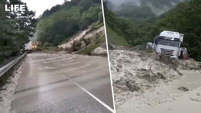 Сель сошёл на трассе Джубга — Сочи. Движение перекрыто