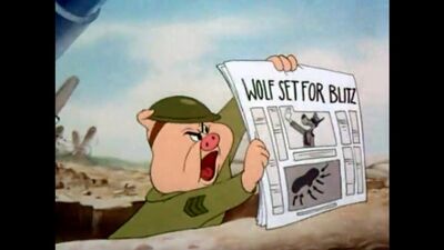 Три поросенка и волк Адольф / Blitz Wolf / 1942 / США / Текс Эйвери