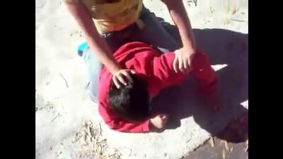 Wrestling (Facesitting) on the street