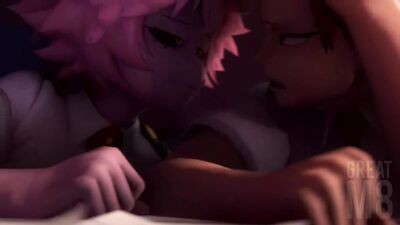 Mina x Kirishima - handjob after hours of studying | Boku no hero academia 3d hentai pron [Greatm8]