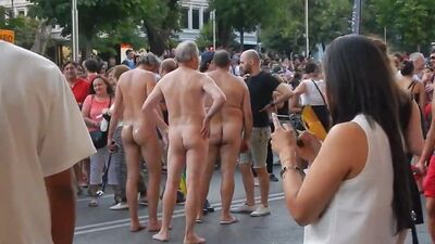 Naked men in public