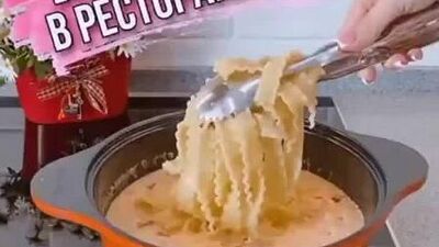 Паста с семгой в сливочном соусе