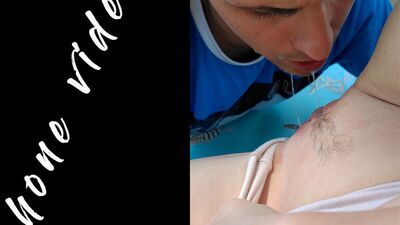 Real amateur phone video OUTDOOR. Female POV pussy licking