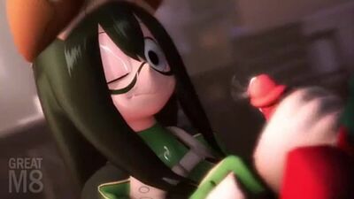 My Hero Academy: Tsuyu Asui having sex with Izuku Midoriya