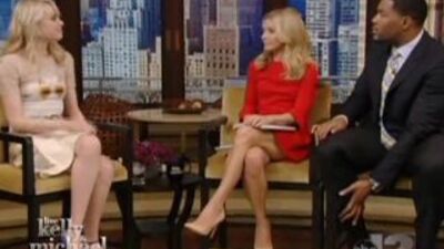Kelly Ripa and Emma Stone Hot Legs 3-18-13