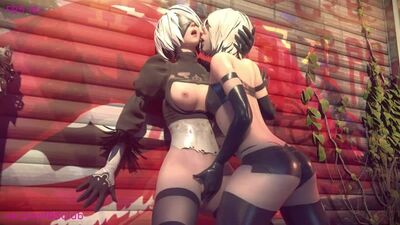 F95 18+ 2B and A2 Back Street 1080 (Fuck Butt Big Boobs Anime Kink Nier Automata Nier Automata 2b a2 Futa Video Game Sfm Yorha )