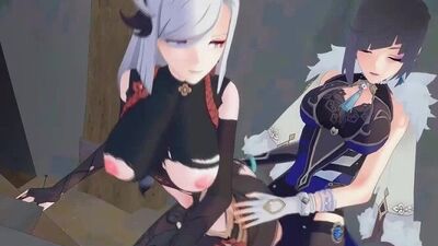 Shenhe ~ Шэнь Хэ "Шаньхе" | Yelan ~ Е Лань "Елань" - Rule34 \ Porn Genshin Impact [18+]