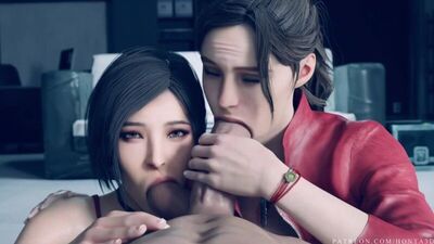Claire Redfield and Ada Wong - 3D Porn / 3Dポルノ