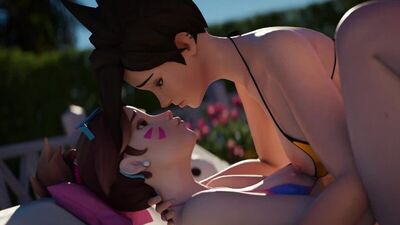 D.Va Tracer Kissing - 3D Porn / 3Dポルノ