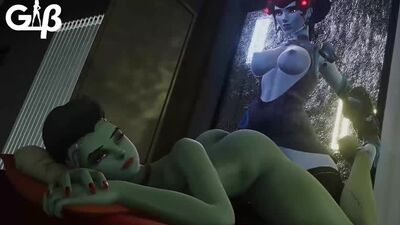 (Sound)Widowmaker&Sombra futanari on female [Overwatch;Porn;Hentai;Dickgirl;R34;Sex;SFM;порно;секс;футанари;овервотч]
