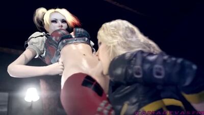 (Sound)Harley Quinn&Black Canary futanari on female facefuck [DC;Injustice;Porn;Hentai;Dickgirl;R34;Sex;порно;футанари]