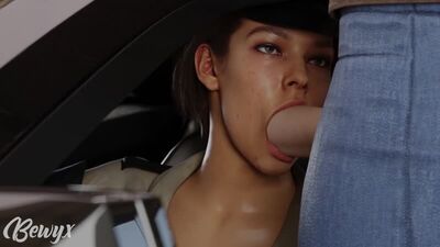 (Sound)Jill Valentine blowjob closeup [Resident Evil;Porn;Hentai;Oral;Fellatio;Big tits;Sex;Ass;R34;Blender;порно;секс]