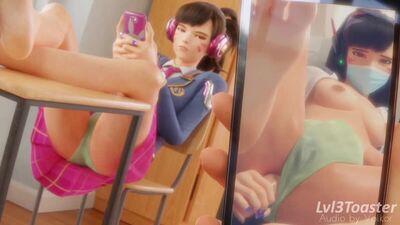 (Sound)D.Va female solo masturbation ver.2 [Overwatch;Porn;Hentai;Dildo;R34;Sex;Blender;порно;секс;соло;овервотч]