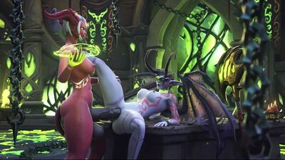 (Sound)Draenei&Blood Elf(Demon Hunter) futanari on female [World of Warcraft, Wow;Porn;Dickgirl;R34;Sex;Blender;порно;фута]