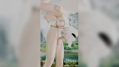 (Sound)Yorha 2B standing blowjob vertical [NieR: Automata;Porn;Oral;Hentai;Android;Stockings;R34;Sex;Blender;порно;секс]