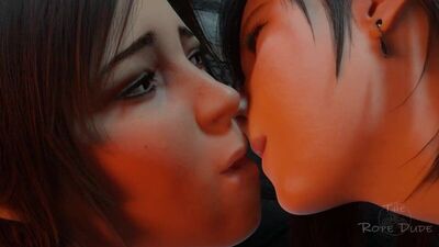 (Sound)Lara Croft&Tifa Lockhart lesbian kiss - Lara's Capture [Tomb Raider, Final Fantasy;Porn;Hentai;R34;Sex;порно;юри]