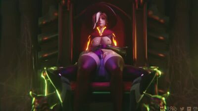 Mercy x Widowmaker - futanari; strapon; yuri; lesbian; riding; vaginal; anal; creampie; orgasm; 3D sex porno hentai; [Overwatch]