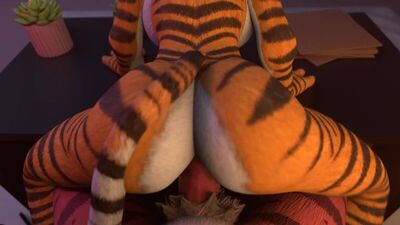 Furry yiff kung fu panda tiger master tigress dreamworks