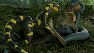3d Yiff by Evilbanana Straight Furry Porn Sex FYE Threesome Snake Lizard Scalie