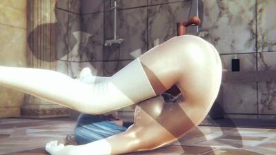 Goddess Aqua - horny slutty girl; whore; domination; tittyfuck; paizuri; anal; stockings; 3D sex porno hentai; [Konosuba]