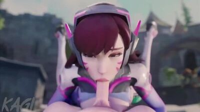 D.Va - oral sex; minet; blowjob; deepthroat; facefuck; small dick; 3D sex porno hentai; (by @Delalicious3) [Overwatch]
