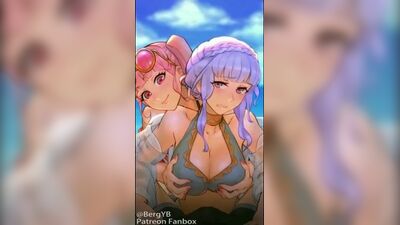 Marianne x Hilda - NSFW; gif; animation; yuri; lesbian; 3D sex porno hentai; (by @Berg_YB) [Pokemon]