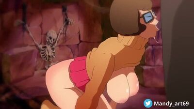 Velma Dinkley - NSFW; oral sex; minet; blowjob; deepthroat; facefuck; 3D sex porno hentai; (by @Mandy_art69) [Scooby-Doo]