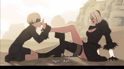 Android Yorha 2B x 9S - NSFW; footjob; foot fetish; femdom; 3D sex porno hentai; (ENG Sub) (by @kusujinn) [NieR:Automata]