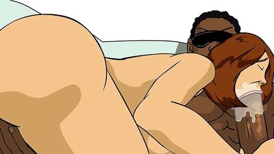 Милфа принимает чорный член во все дырки