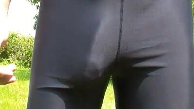 Cum in bicycle pants