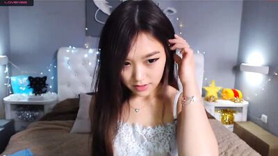 Sweet Japanese webcam model likes to masturbate naked on camera