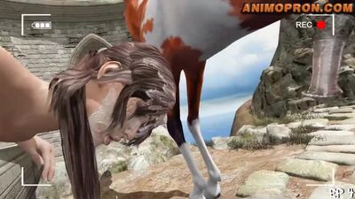 Огромный член лошади пронзает малышку и заполняет тело спермой(полная версия)