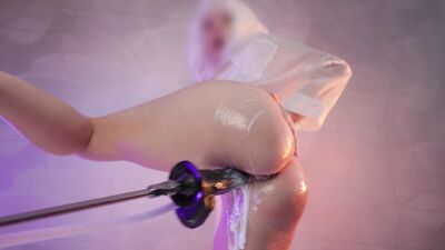 Узкую пизду заливает спермой огромный чёрный резиновый член