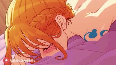 Nami and Luffy inside the ship