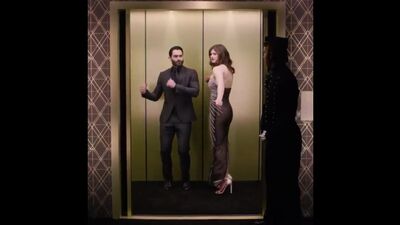Tyler Hoechlin and Alexandra Daddario's elevator video at Golden Globes 2017.