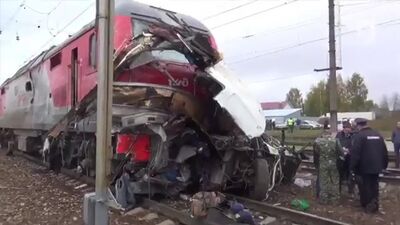 6 октября 2017 года на ж\д переезд Владимирская обл. поезд Санкт-Петербург – Нижний Новгород (Авария)