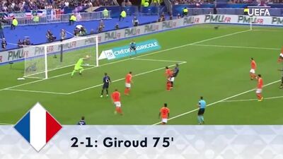 Гол Жиру в ворота сборной Нидерландов