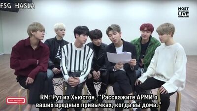 [RUS SUB] Ask Anything Chat. 5 Minutes Of Love From BTS