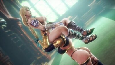 Sophitia Alexandra x Ivy Valentine - yuri; lesbian; oral sex; kunilingus; licking; big ass; 3D sex porno hentai; [Soul Calibur]