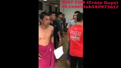 Boxers weigh in THAILAND pants boxing striptease член хуй голый nude cock penis стриптиз public