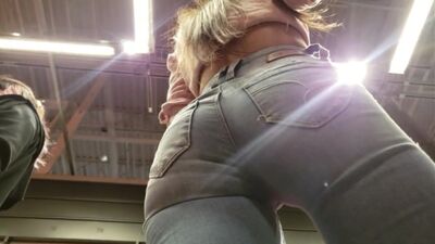 Candid teen tight jeans