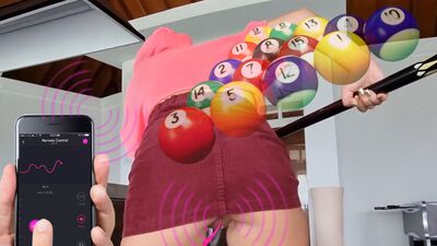 Lovense Control in public billiards Hot orgasm